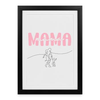 Lettrage Mama Rose - Affiche encadrée (27 × 37 cm) - noir - Devant