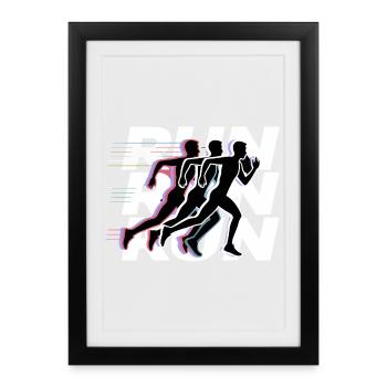 Silhouettes de course - Affiche encadrée (27 × 37 cm) - noir - Devant