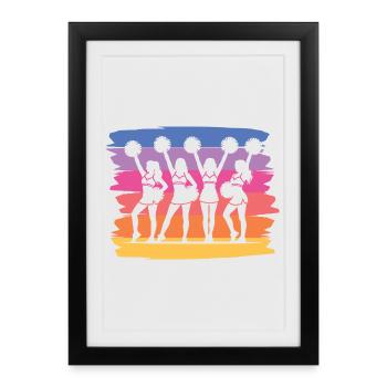 Cheerpom pom girls Mom Cheerleading - Affiche encadrée (27 × 37 cm) - noir - Devant