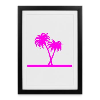 Palmiers - Affiche encadrée (27 × 37 cm) - noir - Devant