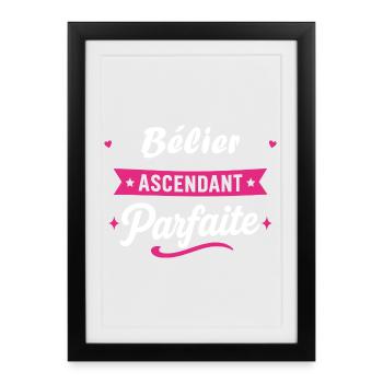Bélier Ascendant Parfaite - Affiche encadrée (27 × 37 cm) - noir - Devant