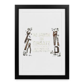 30. Geburtstag Handwerker Geschenk Werkzeug Spruch - Gerahmtes Poster (27 × 37 cm) - Schwarz - Vorne