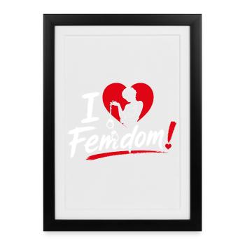 I Love Femdom – BDSM Heart Motif for Subs & Mistresses - Framed poster (27 × 37 cm) - black - Front