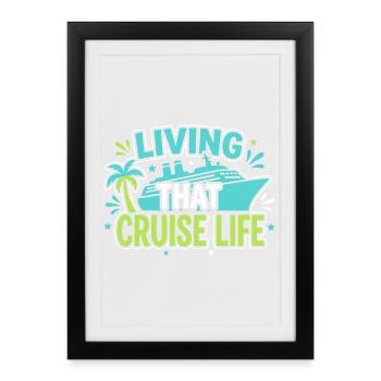 Cruising Granny, Grandma On Deck, - Framed poster (27 × 37 cm) - black - Front