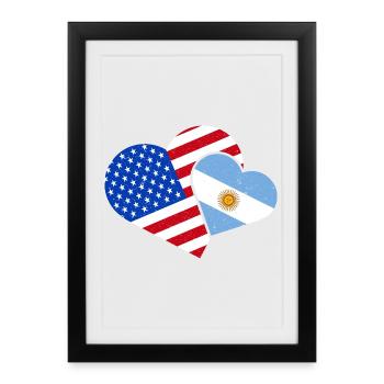 Argentinien Amerika Argentinisch Amerikanisch USA - Gerahmtes Poster (27 × 37 cm) - Schwarz - Vorne