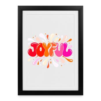 Joyful Colorful Sparkles Bubble Lettering - Framed poster (27 × 37 cm) - black - Front