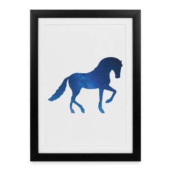 Horse and universe - Framed poster (27 × 37 cm) - black - Front