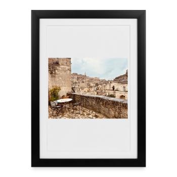 Terrace in a stone village - Framed poster (27 × 37 cm) - black - Front