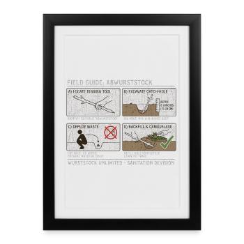 Guide de terrain : Sanitation des déchets en milieu sauvage - Affiche encadrée (27 × 37 cm) - noir - Devant
