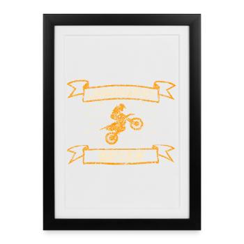 Biker Bryan - Affiche encadrée (27 × 37 cm) - noir - Devant