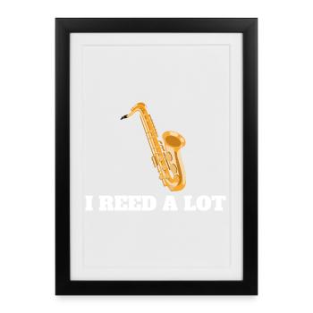 Funny Saxophone Player Gift for Saxophonist - Framed poster (27 × 37 cm) - black - Front
