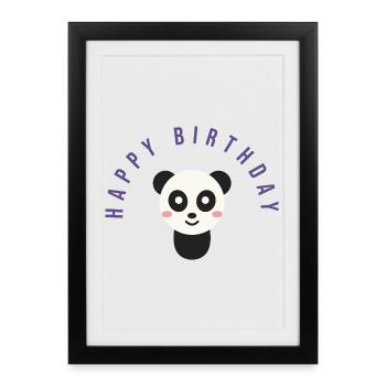 JOYEUX ANNIVERSAIRE. HAPPY BIRTHDAY. ANNIVERSAIRE. - Affiche encadrée (27 × 37 cm) - noir - Devant