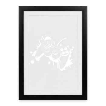 Gamepad Graffiti - Framed poster (27 × 37 cm) - black - Front