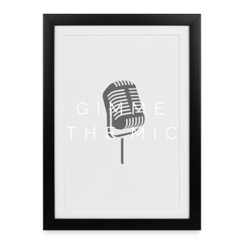 Gimme The Mic Freestyle Rap Hip Hop - Framed poster (27 × 37 cm) - black - Front