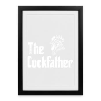 Poulet poulet coq - Affiche encadrée (27 × 37 cm) - noir - Devant