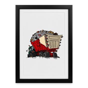 0956 chariot RUIN - Affiche encadrée (27 × 37 cm) - noir - Devant