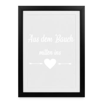 Herzendes Zitat Liebesmotiv - Gerahmtes Poster (27 × 37 cm) - Schwarz - Vorne