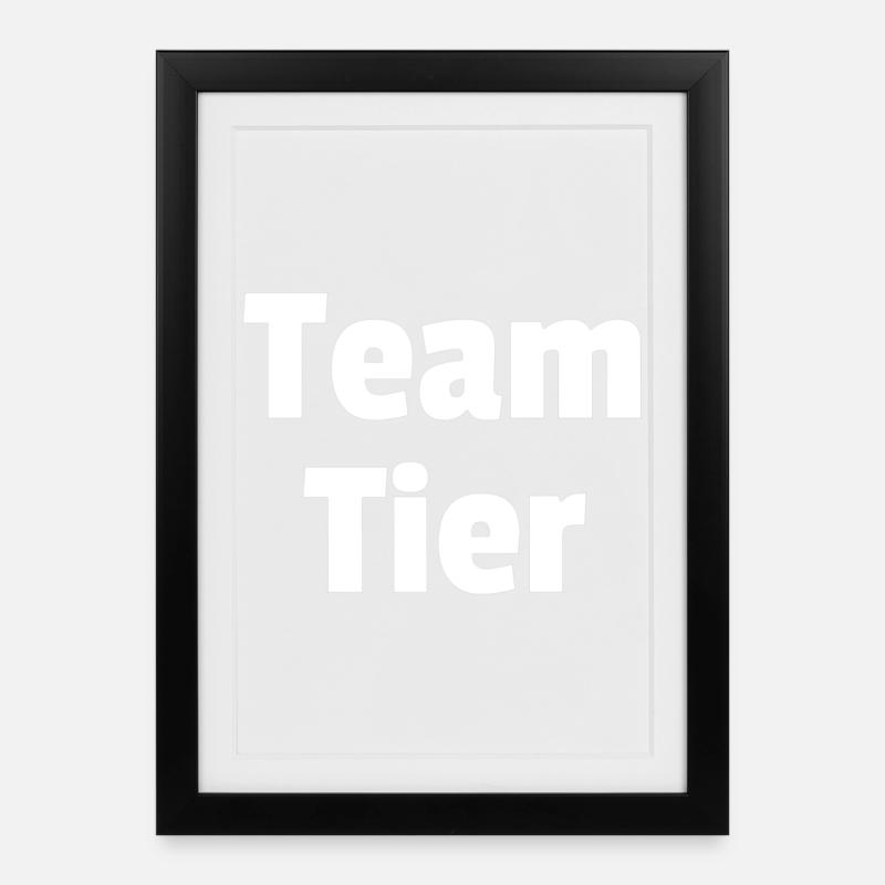 Team Tier - Gerahmtes Poster (27 × 37 cm) - Schwarz