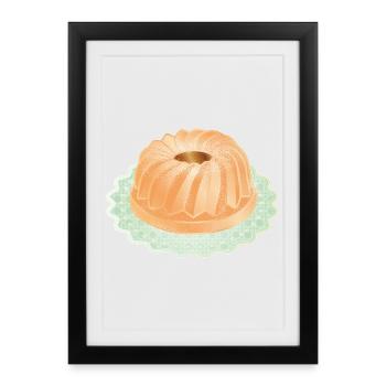 The popular Gugelhupf with powdered sugar - Framed poster (27 × 37 cm) - black - Front