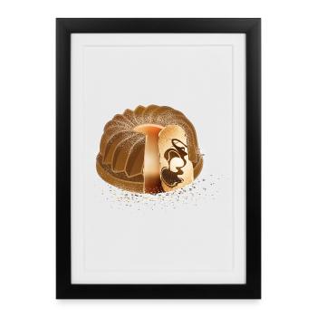 The popular marble cake with powdered sugar - Framed poster (27 × 37 cm) - black - Front