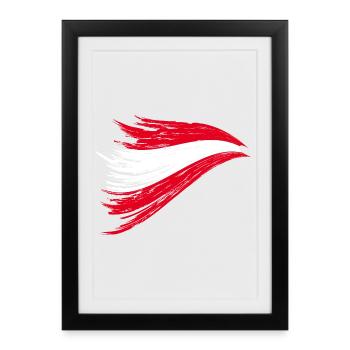 Le drapeau autrichien orageux s’effiloche - Affiche encadrée (27 × 37 cm) - noir - Devant