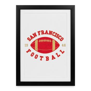San Francisco Football Vintage Logo - Affiche encadrée (27 × 37 cm) - noir - Devant