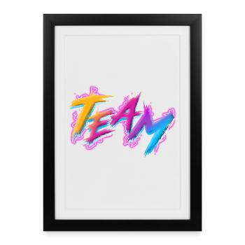 Équipe - Affiche encadrée (27 × 37 cm) - noir - Devant