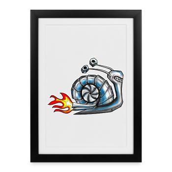 Vis avec turbocompresseur - Affiche encadrée (27 × 37 cm) - noir - Devant