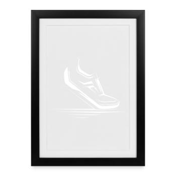 Illustration de l’icône de l’icône Running Runner - Affiche encadrée (27 × 37 cm) - noir - Devant