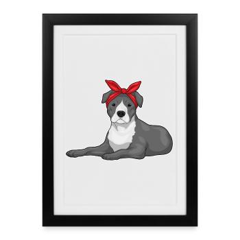Arc de cheveux de pitbull - Affiche encadrée (27 × 37 cm) - noir - Devant
