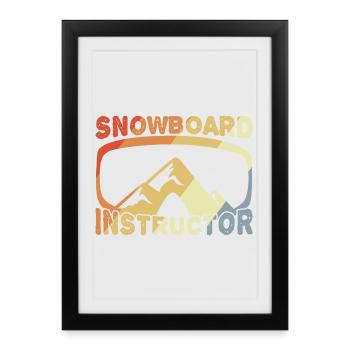 Moniteur de snowboard - Affiche encadrée (27 × 37 cm) - noir - Devant