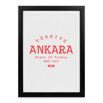 Ankara Cœur de la Turquie 1923 - Affiche encadrée (27 × 37 cm) - noir - Devant
