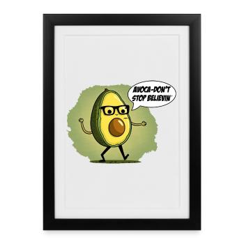 N’arrêtez pas de croire Nerd Avocado - Affiche encadrée (27 × 37 cm) - noir - Devant