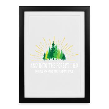 Et je vais dans la forêt - Affiche encadrée (27 × 37 cm) - noir - Devant