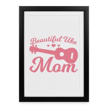 Uke Mama - Framed poster (27 × 37 cm) - black - Front