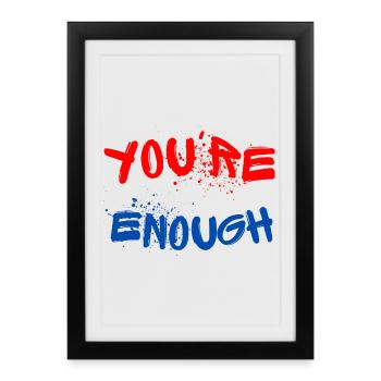 Des graffitis expressifs avec des éclaboussures de peinture - Affiche encadrée (27 × 37 cm) - noir - Devant