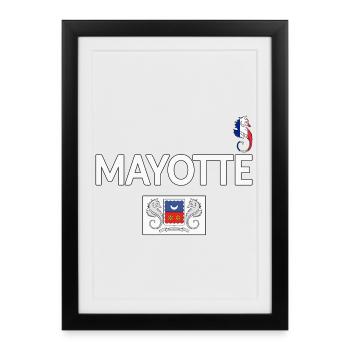 T SHIRT MAYOTTE - Affiche encadrée (27 × 37 cm) - noir - Devant