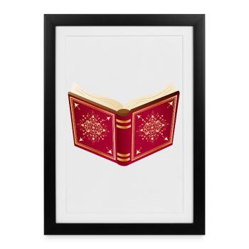 open red book for santa claus and christmas - Framed poster (27 × 37 cm) - black - Front
