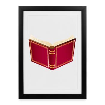 Open red book for Santa Claus and Christmas - Framed poster (27 × 37 cm) - black - Front