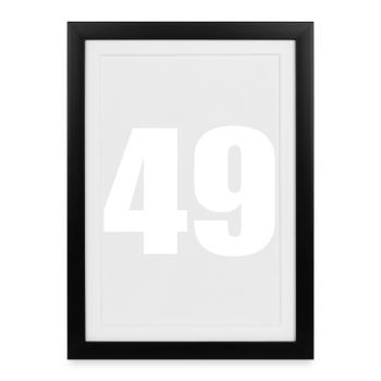 49e anniversaire 49 ans 49 ans numéro 49 - Affiche encadrée (27 × 37 cm) - noir - Devant