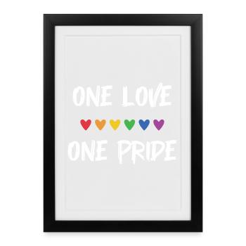 Mois de la fierté LGBT - Un amour, une fierté - Affiche encadrée (27 × 37 cm) - noir - Devant