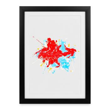 Bleu clair.Éclaboussure - Affiche encadrée (27 × 37 cm) - noir - Devant