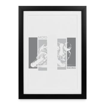 Moto Racing Moto Moto Illustration Icône - Affiche encadrée (27 × 37 cm) - noir - Devant