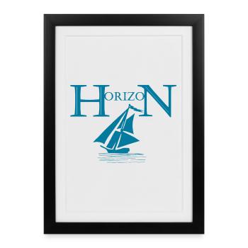 Boat and horizon - Framed poster (27 × 37 cm) - black - Front