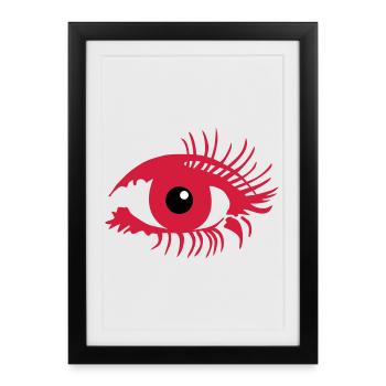 Maquillage des yeux - Affiche encadrée (27 × 37 cm) - noir - Devant