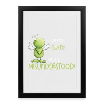 Frog Angel Innocence Misunderstanding - Framed poster (27 × 37 cm) - black - Front