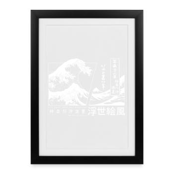 die große Welle vor Kanagawa Japan - Gerahmtes Poster (27 × 37 cm) - Schwarz - Vorne