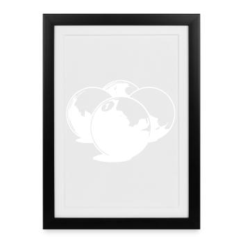 Billiard Balls Drawing - Framed poster (27 × 37 cm) - black - Front
