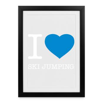 I LOVE SKI JUMPING - Framed poster (27 × 37 cm) - black - Front