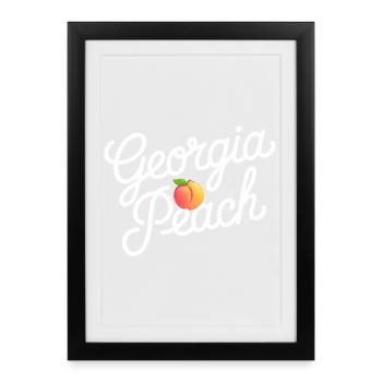 Georgia Peach Script Logo - Affiche encadrée (27 × 37 cm) - noir - Devant